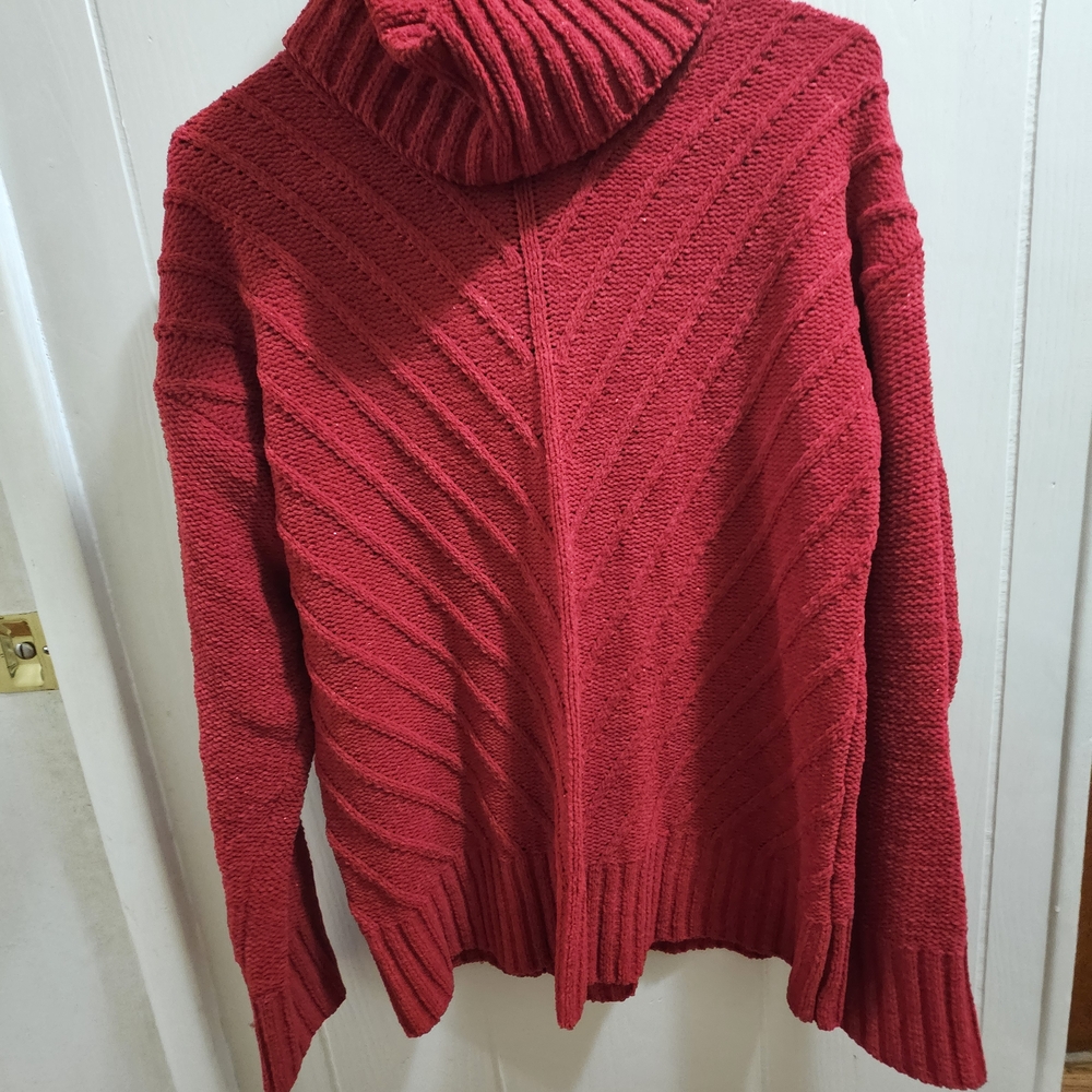 Absolutely Famous Vibrant Red Cowl Neck Sweater